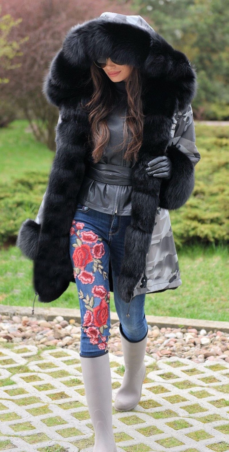 Roiii Women Thicken Warm Winter Coat Hood Down Parka Fleece Fur Outdoor Overcoat Long Jacket Outwear - Image 5